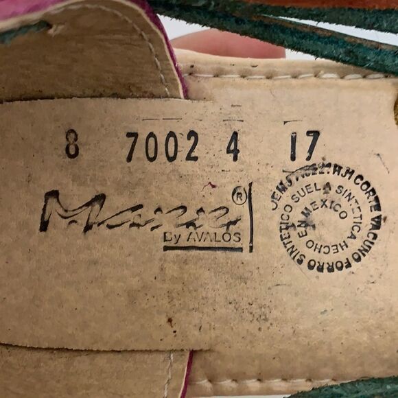 Colorful Woven Leather Huaraches Size 8 - Picture 7 of 8